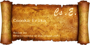 Csonka Erika névjegykártya